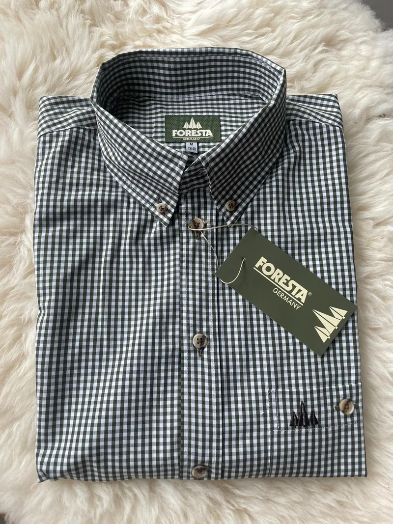 Foresta heren overhemd, vichy karo, olive