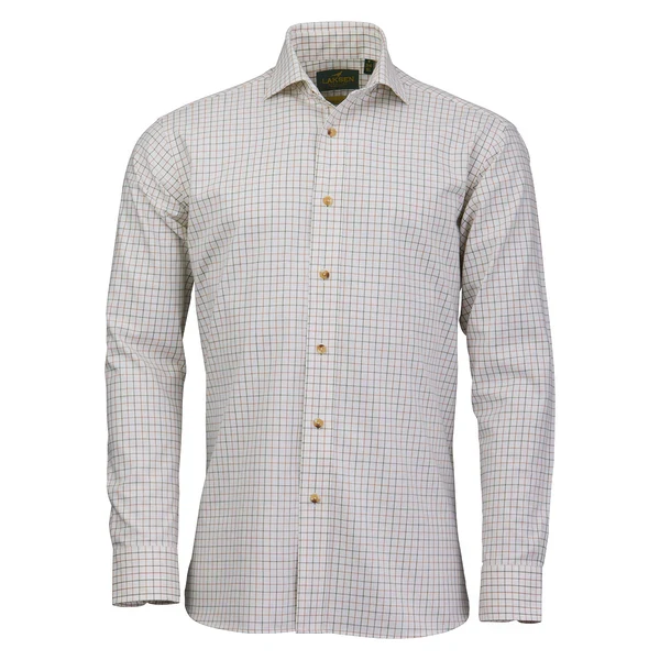 Laksen Irving Cotton Wool Shirt, olive/rum