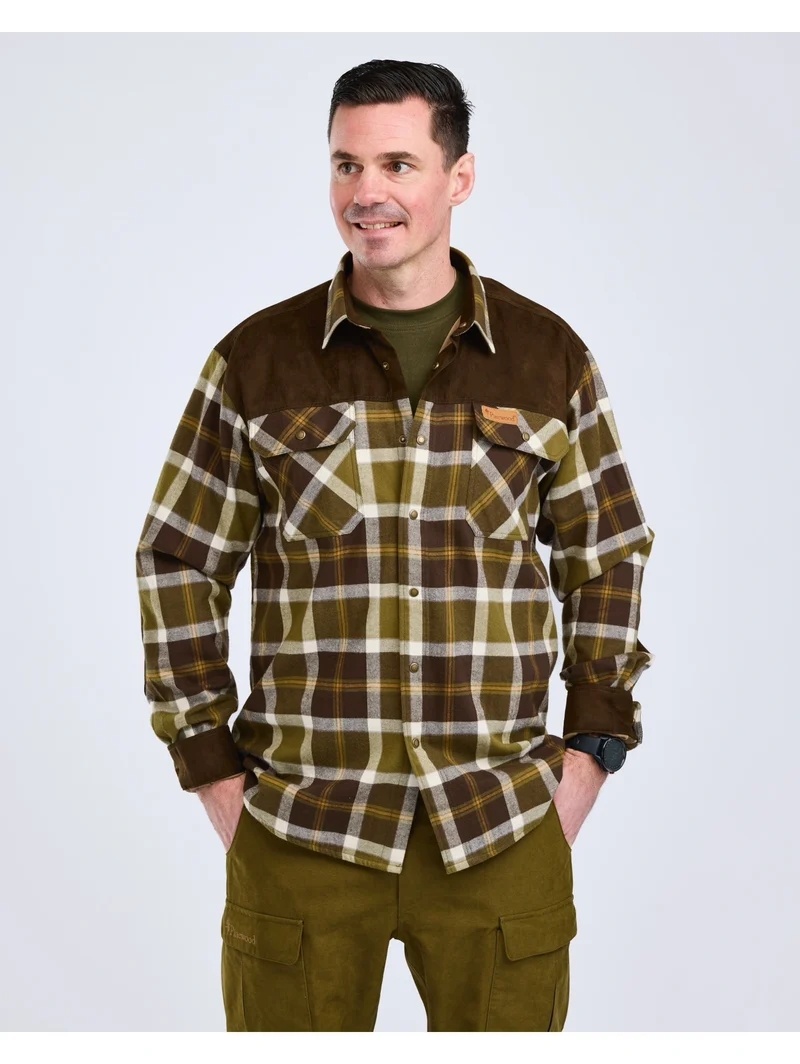 Pinewood Douglas Shirt, olive green/crème white