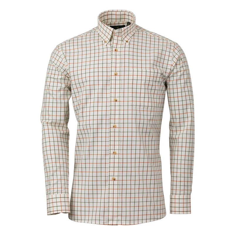 Laksen Dave Cotton Wool Shirt, forest/brownie/burnt orange