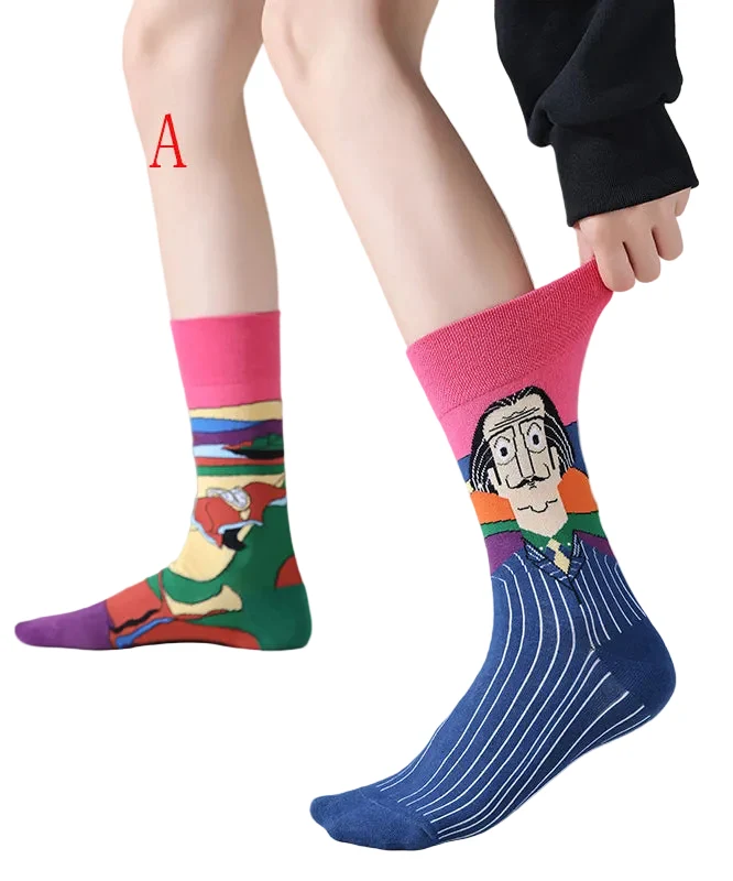 Unisex Halfhoge Sokken Asymmetrisch Ontwerp