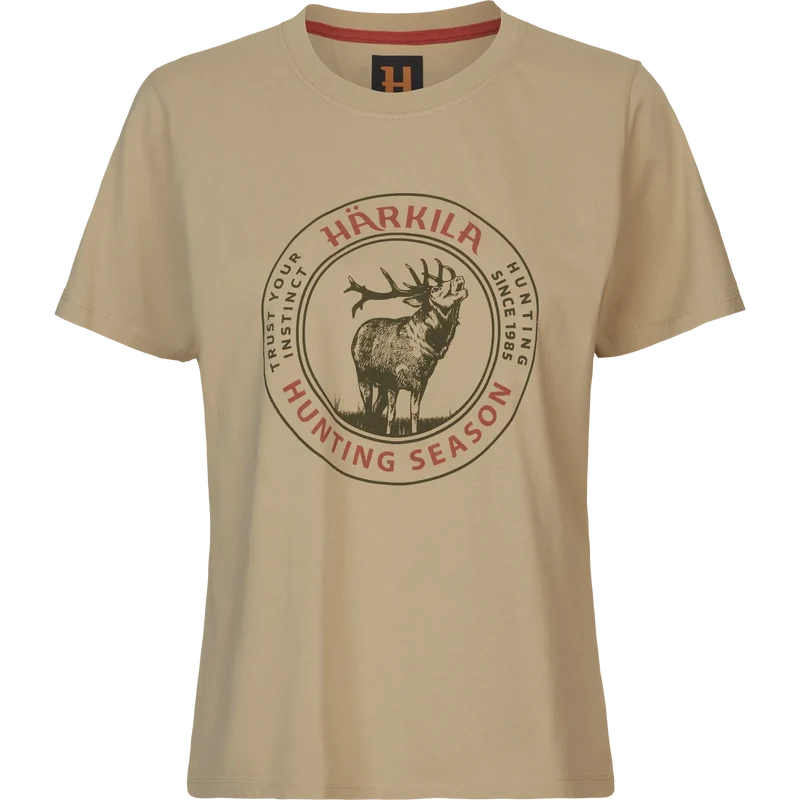 Härkila Stag Badge S/S T-Shirt Women, sand