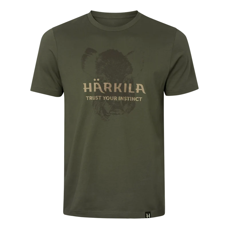 Härkila Wildboar Logo S/S T-Shirt, forest night