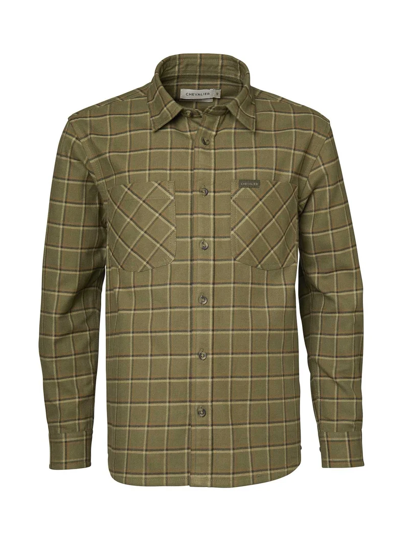 Chevalier Ferret Flannel Shirt Junior, field green checked