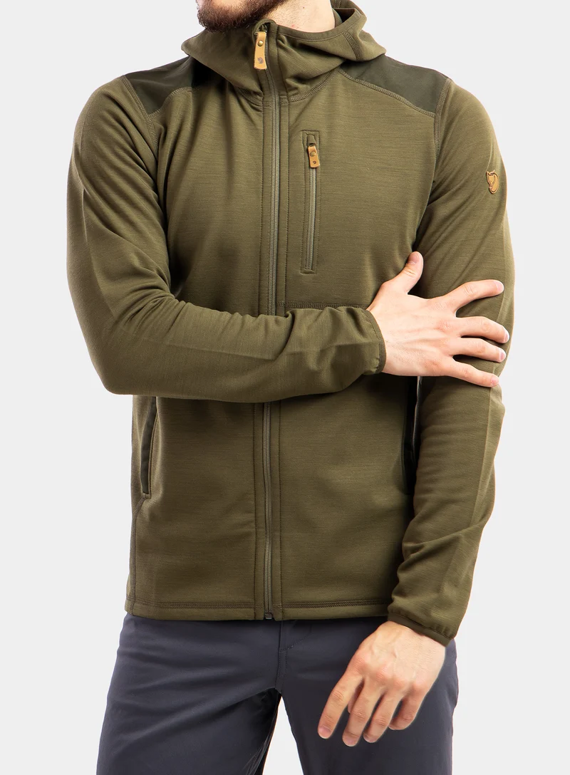 Fjällräven Keb Fleece Hoodie M, laurel green/deep forest