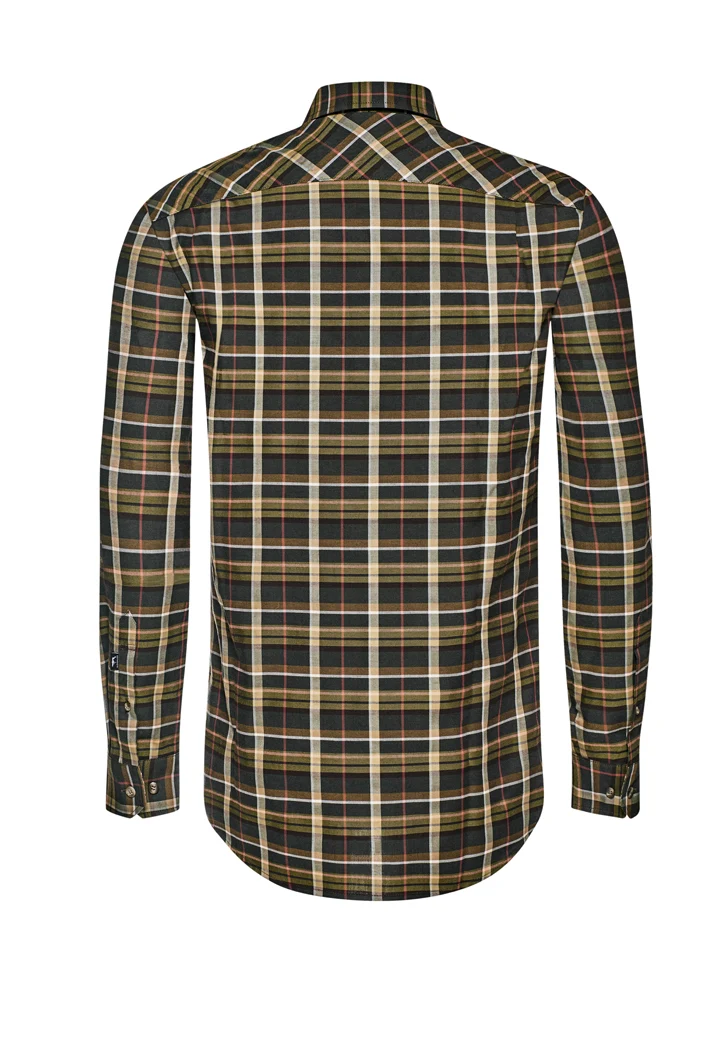 Jagdhund heren overhemd Ferdinand, green/brown