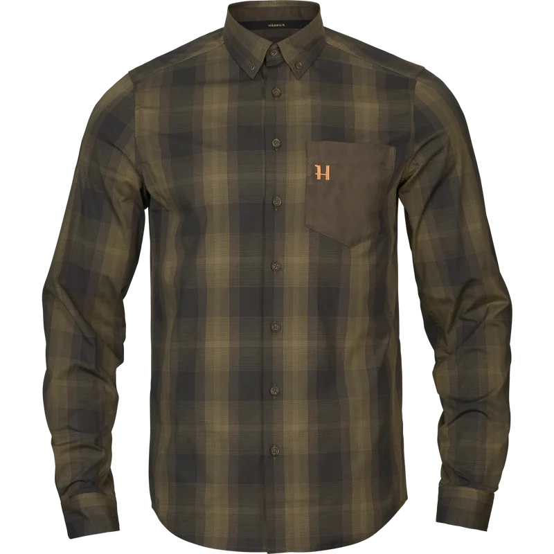 Härkila Akkan L/S Shirt, willow green/shadow brown