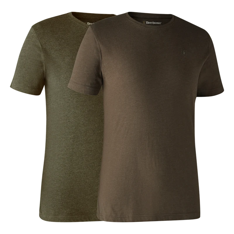 Deerhunter Basic O-neck Men (2 pack) in Adventure Green/Brown Leaf