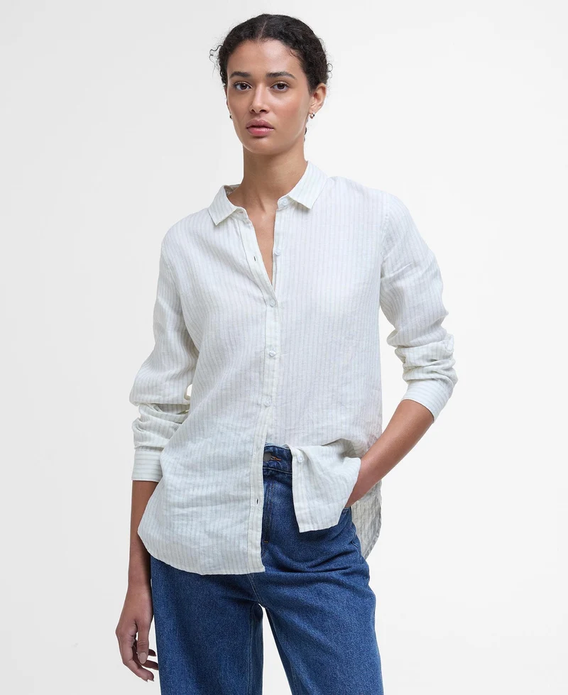 Barbour Marine Shirt, pale aqua stripe