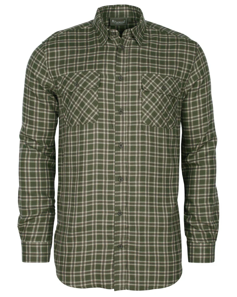 Pinewood Lappland Wool Shirt, moss green/light khaki