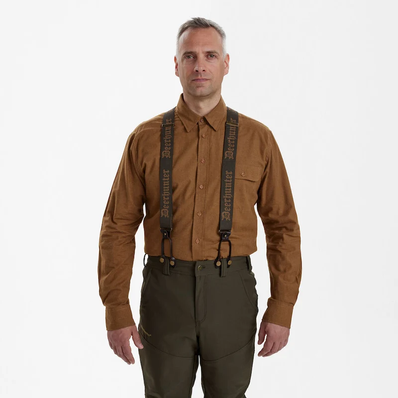 Deerhunter Combi Braces with button and clips, walnut