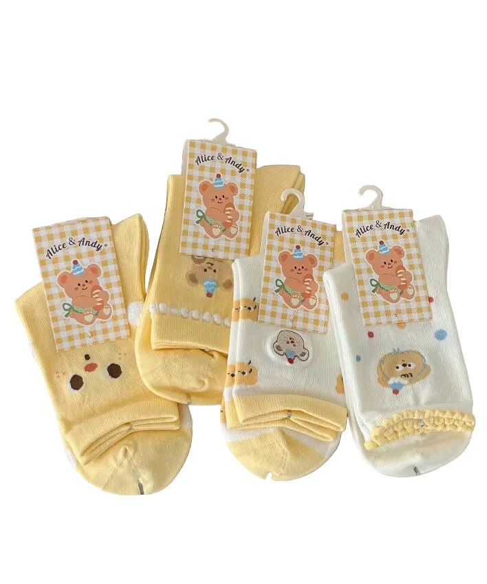 Dames Sokken Halfhoog Cartoon Jacquard Casual