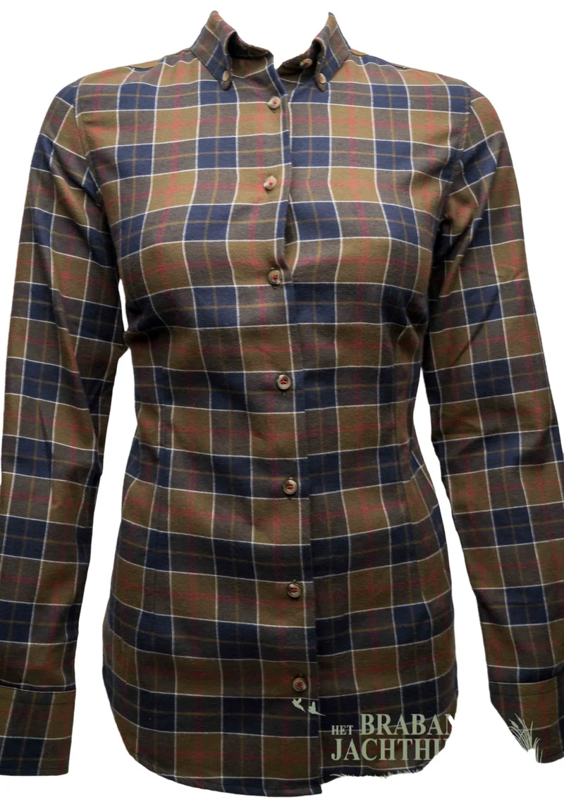 Foresta damesblouse, geruit, olive/blauw