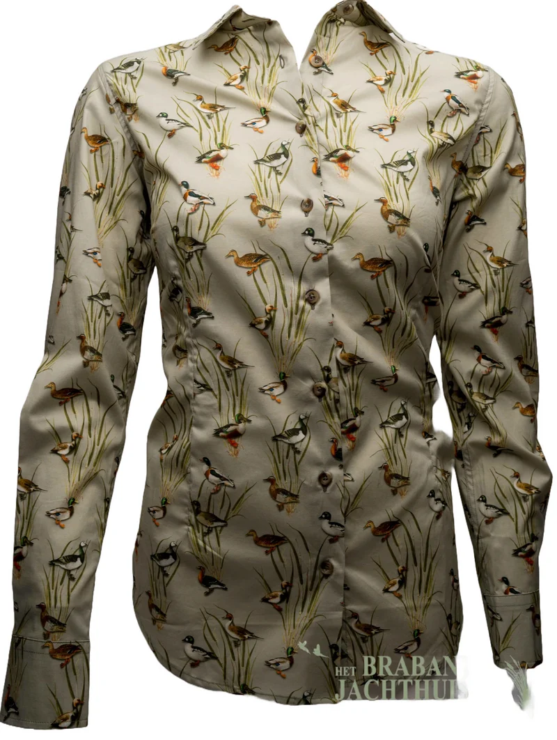 Foresta damesblouse, eenden, licht groen