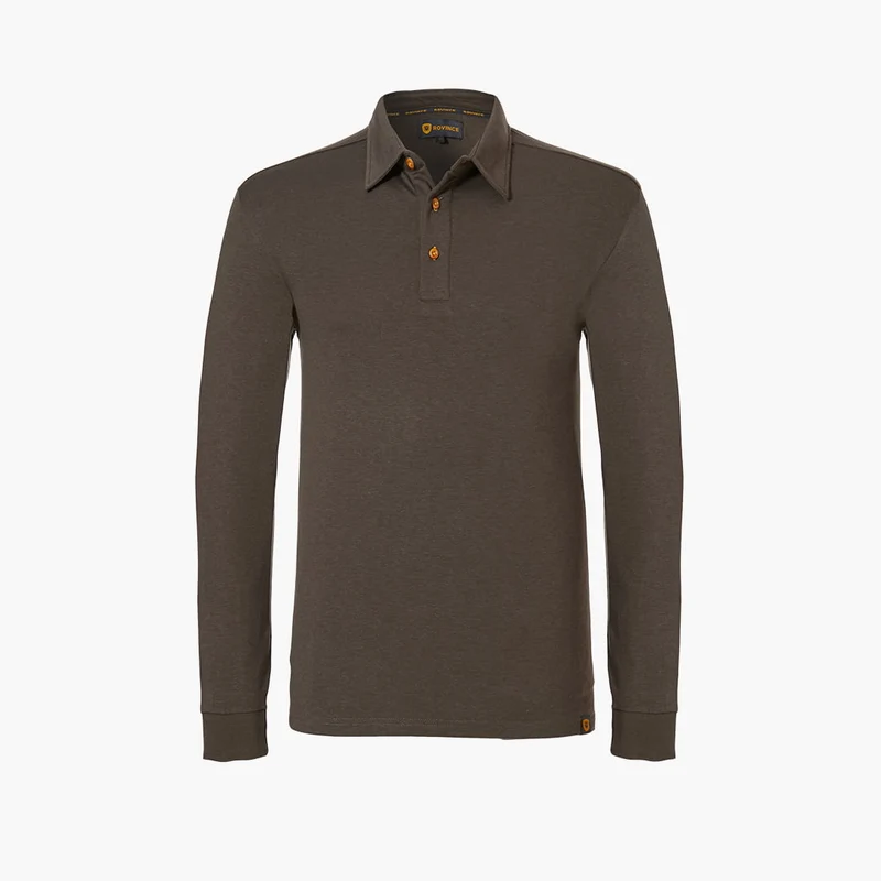 Rovince Bamboo Polo L/S Men, olive green