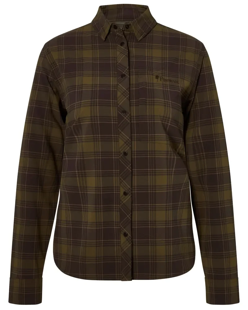 Pinewood Abisko Trekking InsectSafe L/S Shirt Women, d.olive/d.sandstone