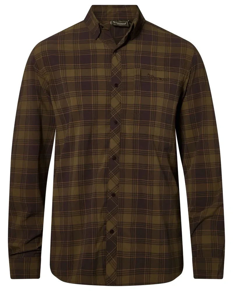 Pinewood Abisko Trekking InsectSafe L/S Shirt Men, d.olive/d.sandstone