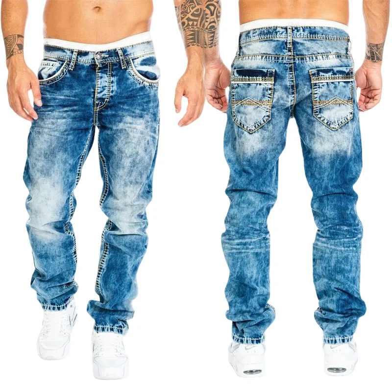 Heren Denim Jeans Slank Pasvorm
