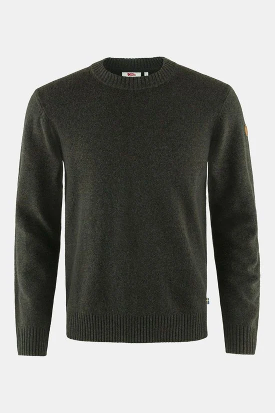 Fjällräven Övik Round-Neck Sweater M, dark olive