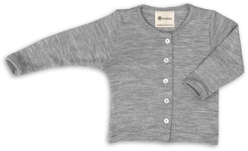 Engel Natur - Wol/Zijde Baby Vestje - Lichtgrijs Mélange