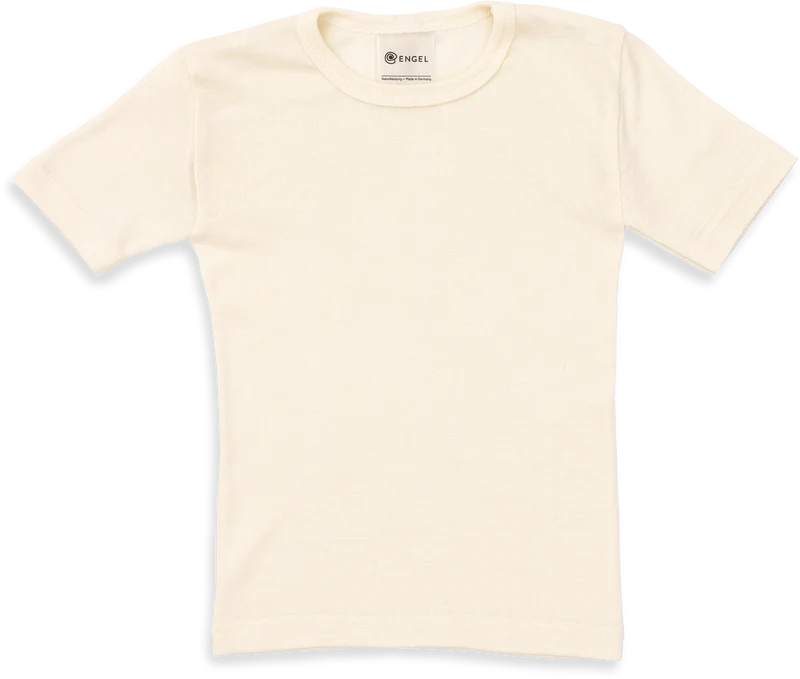 Engel Natur - Wol/Zijde Kinder Shirt Korte Mouw - Naturel