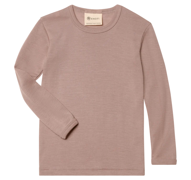 Engel Natur - Wol/Zijde Kinder Shirt Lange Mouw - Oudroze