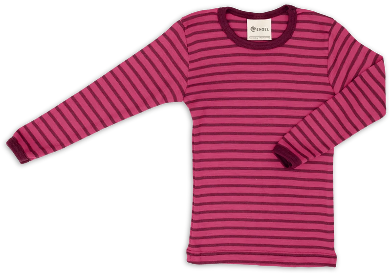 Engel Natur - Wol/Zijde Kinder Shirt Lange Mouw - Framboos/Orchidee