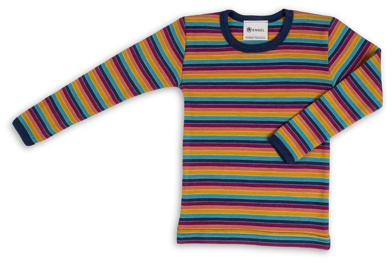 Engel Natur - Wol/Zijde Kinder Shirt Lange Mouw - Multicolour