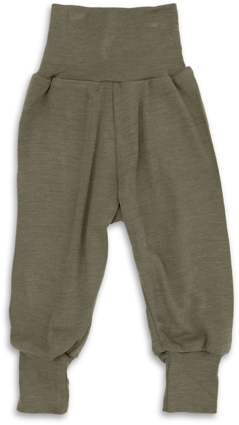 Engel Natur - Wol/Zijde Baby Broekje met Navelbandje - Olijf