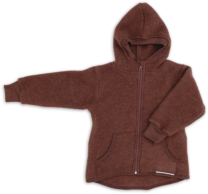 Engel Natur - Wol Kinder Capuchonvest - Kaneel Mélange