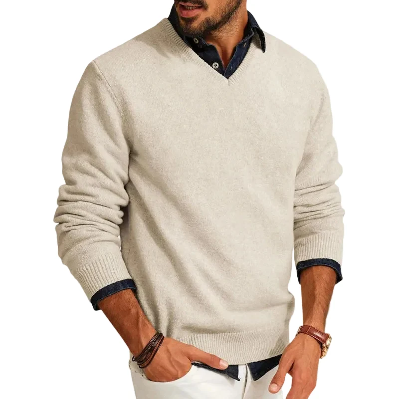 Heren Sweater V-hals Lichtgewicht