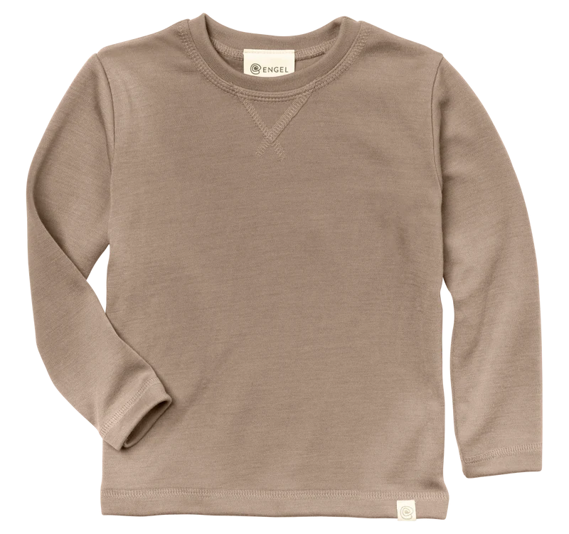 Engel Natur - Wol/Zijde Kinder Sweatshirt, Lange Mouw - Zand