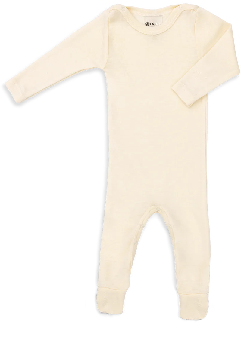 Engel Natur - Wol/Zijde Baby Slaapoverall - Naturel