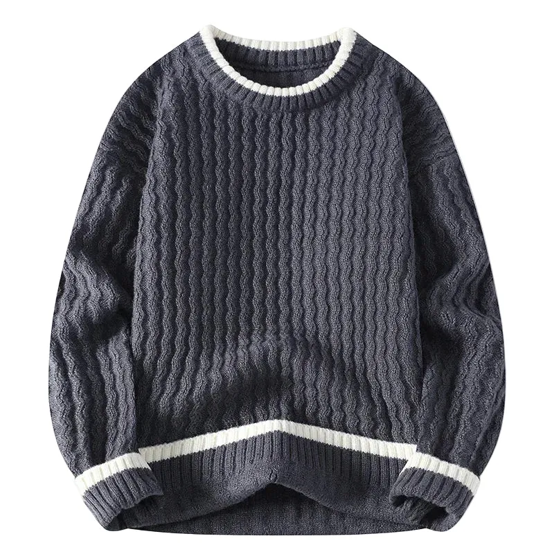 Heren Trui Relaxed Fit met Gestreepte Afwerking
