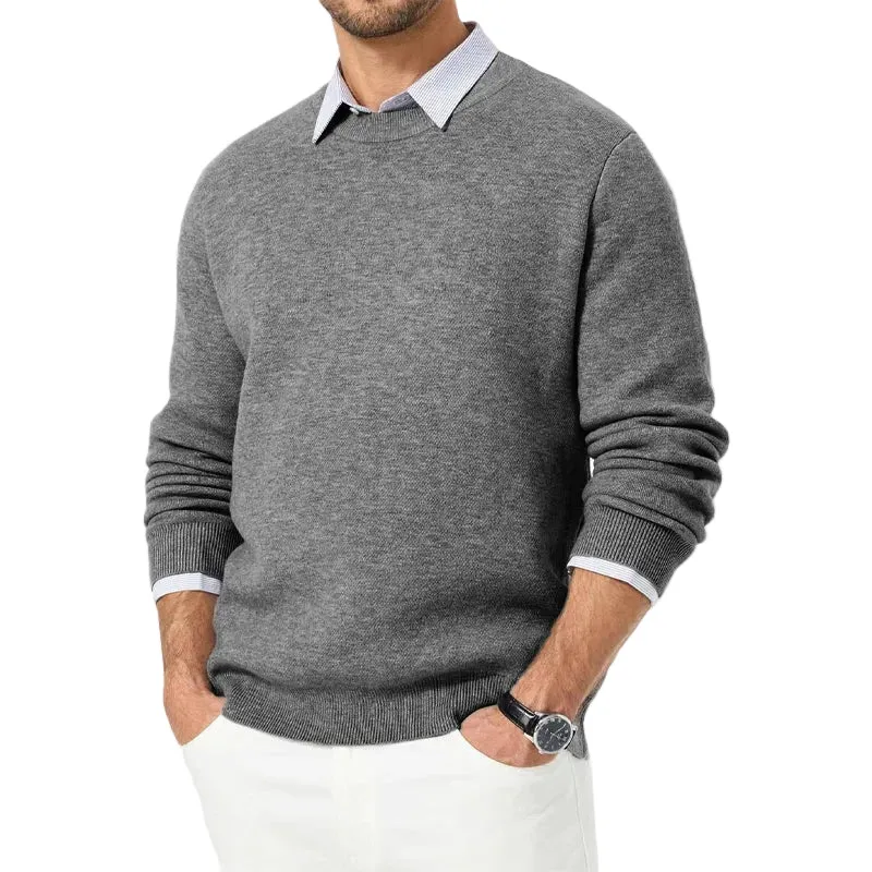 Heren Sweater met Ronde Hals en Regular Fit