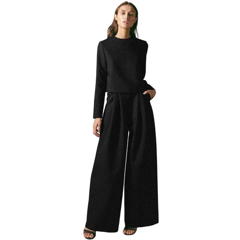 Dames Tweedelige Set Met Wijdere Broek Modern Style
