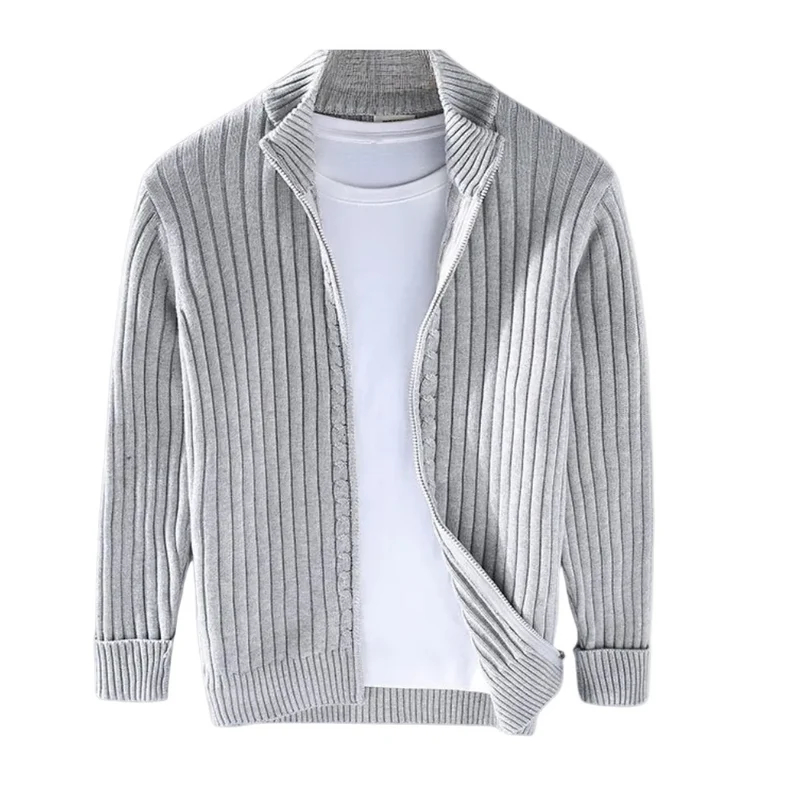 Heren Gebreid Vest met Ritssluiting Modern