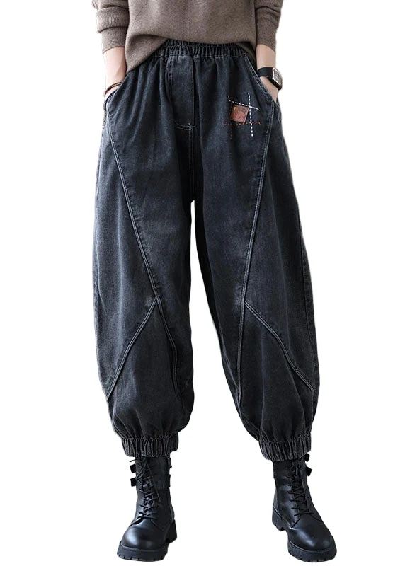 Heren Denim Broek met Elastische Taille en Zakjes Casual Pasvorm