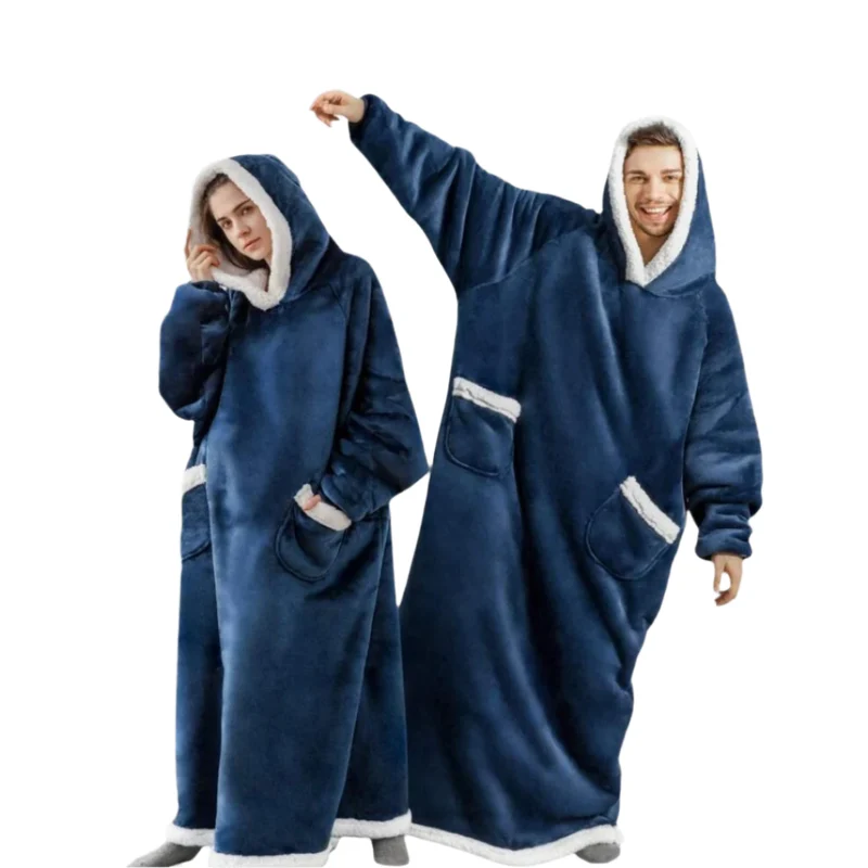 Oversized Deken Hoodie Met Sherpa Voering Voor Dames Microfleece