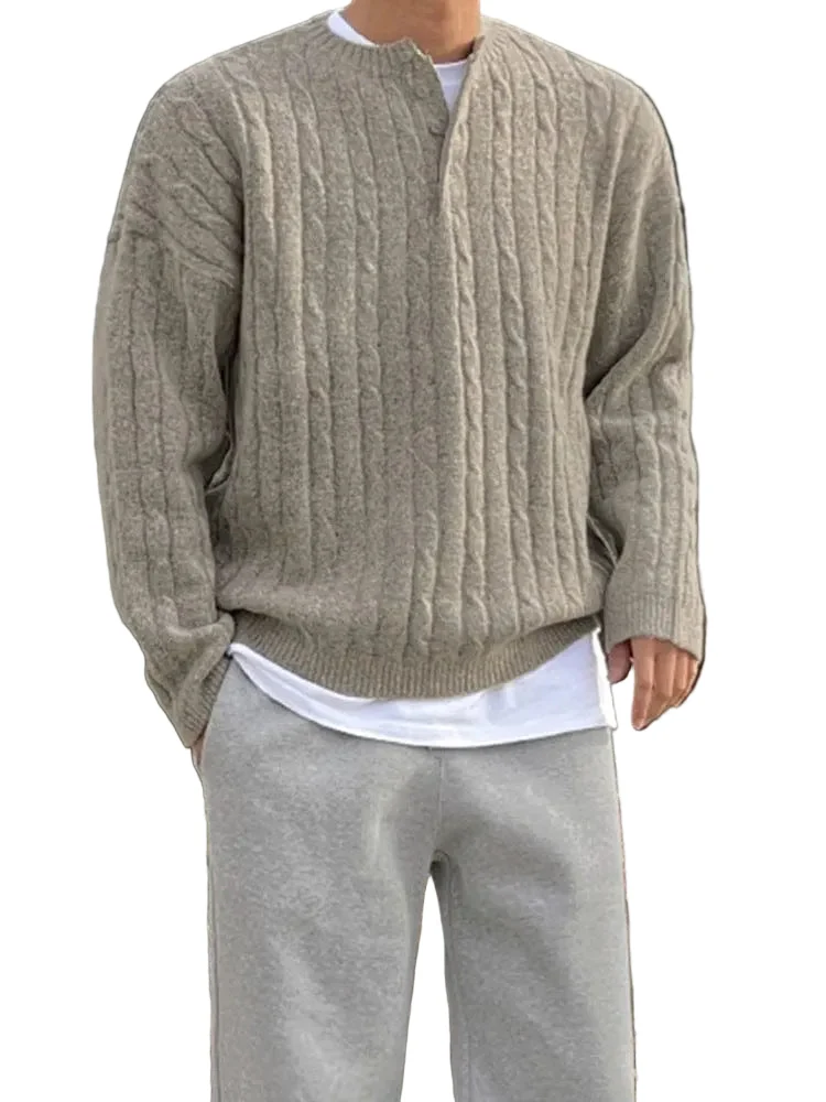 Heren Pullover Henley Stijlvol voor Dagelijks en Formeel Gebruik