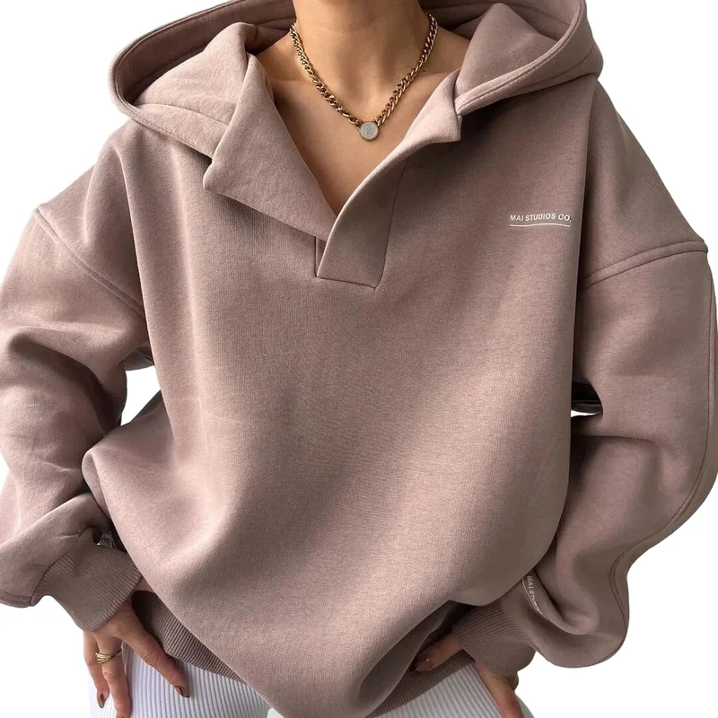 Dames Hoodie V-hals Casual Trendy Stijl