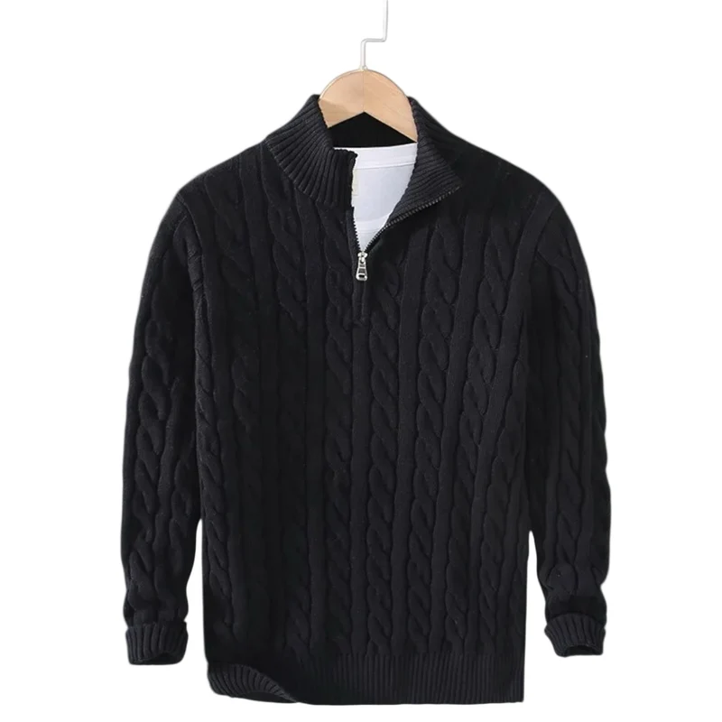 Heren Trui Jacquard Mock Neck Stijlvol