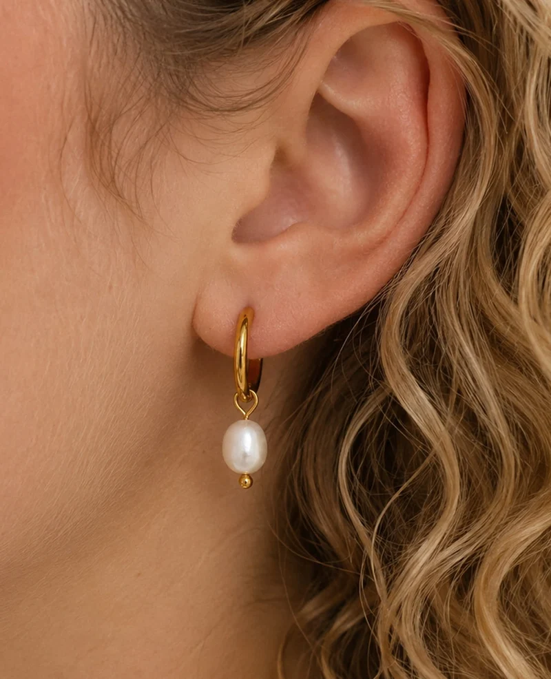 Earrings | Porselein Wit / Goud