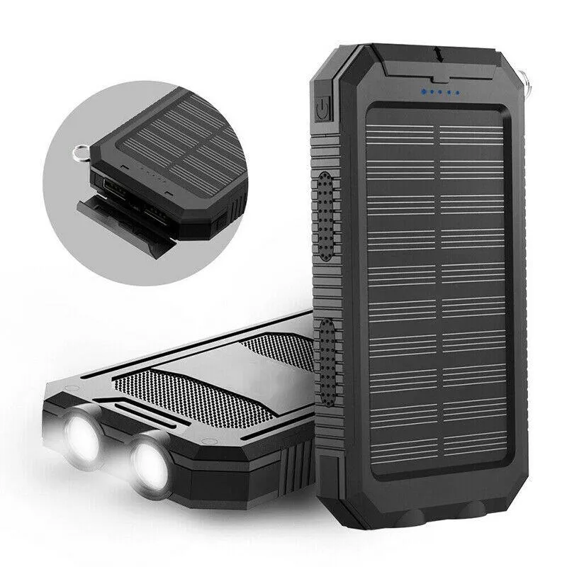 Solar Powerbank – Waterbestendige Oplader met Dual USB en LED-Zaklamp
