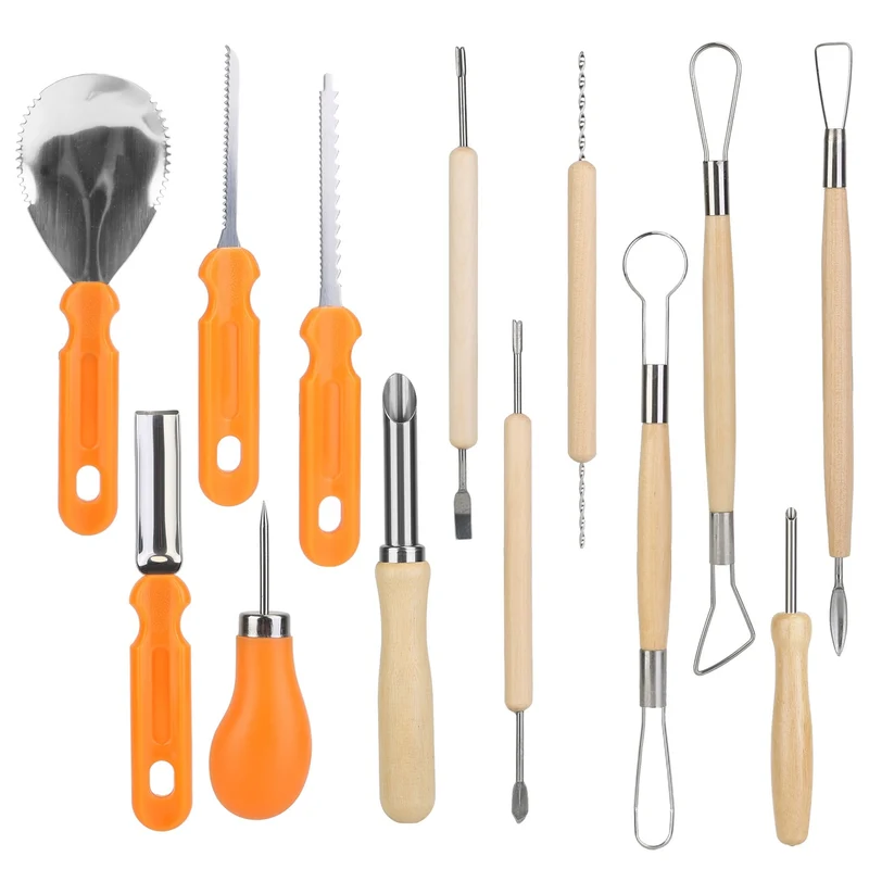 Halloween 13-Piece Pumpkin Carving Set, Stainless Steel Tools