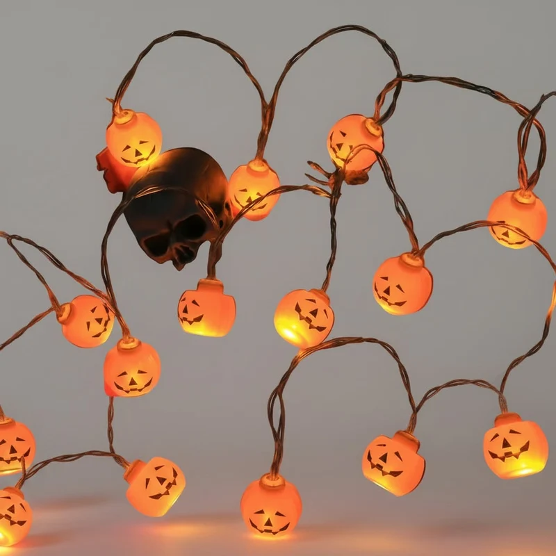 Halloween LED String Lights Decorative Light Chain with Figures for Parties and Gardens