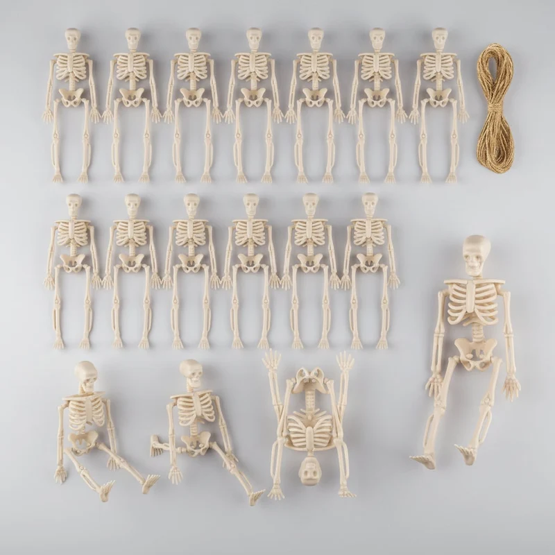 Halloween Miniature Moving Skeleton Decorations with Hanging String
