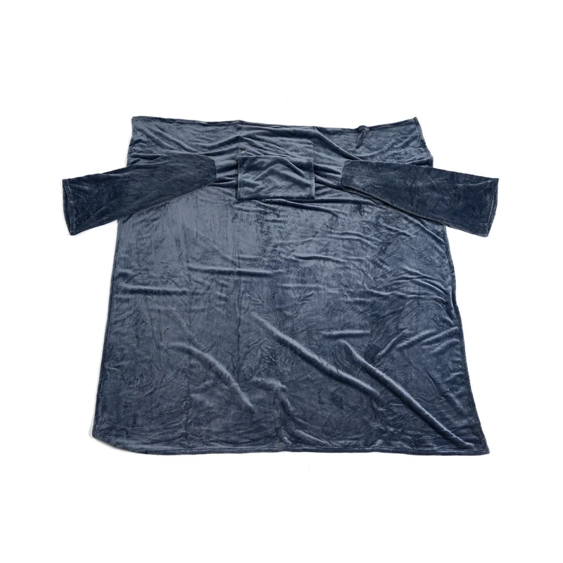 Electric Blanket with Sleeves and Pocket, Heated Plush Wearable Blanket