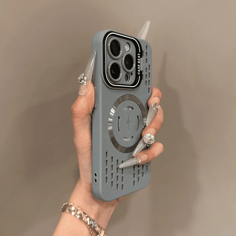 Siliconen telefoonhoesje met magnetisch opladen voor iPhone