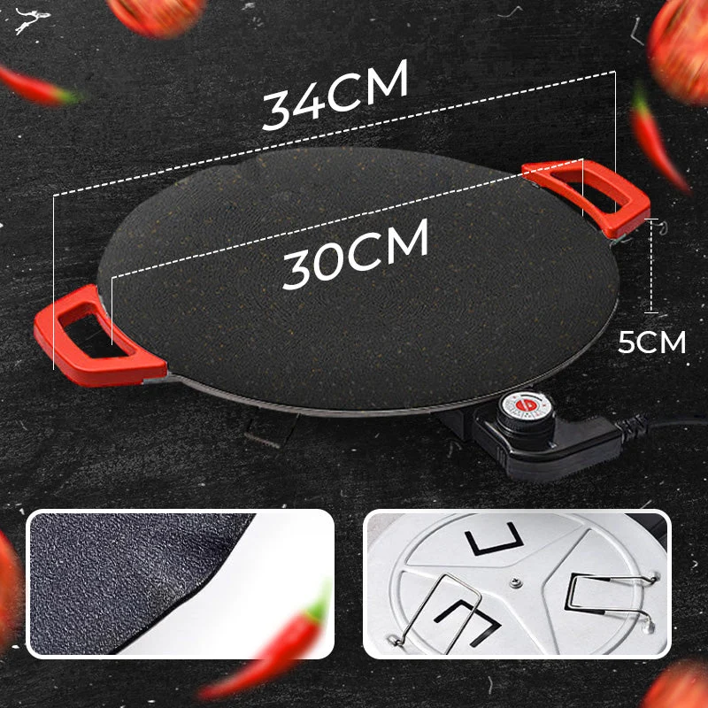 Elektrische grillpan met antiaanbaklaag van 30 cm